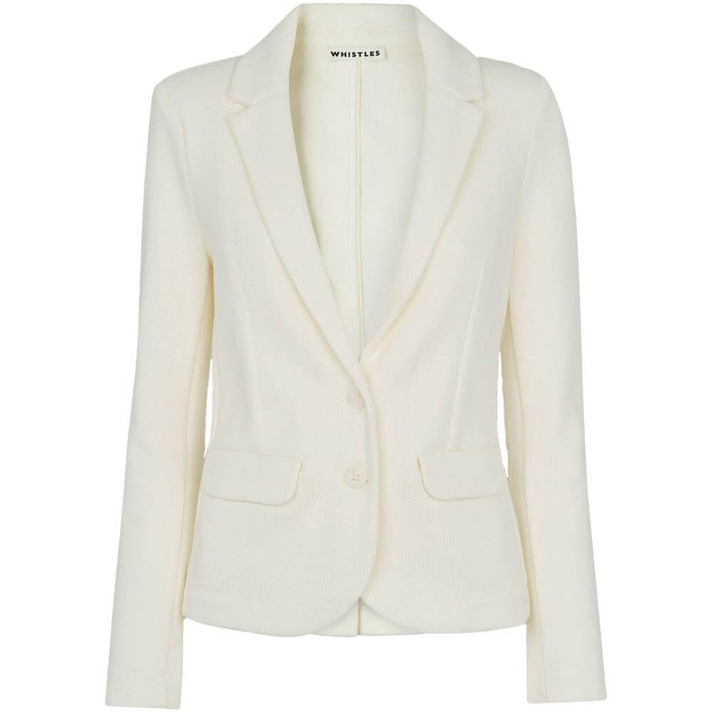 Whistles Ivory Slim Jersey Jacket